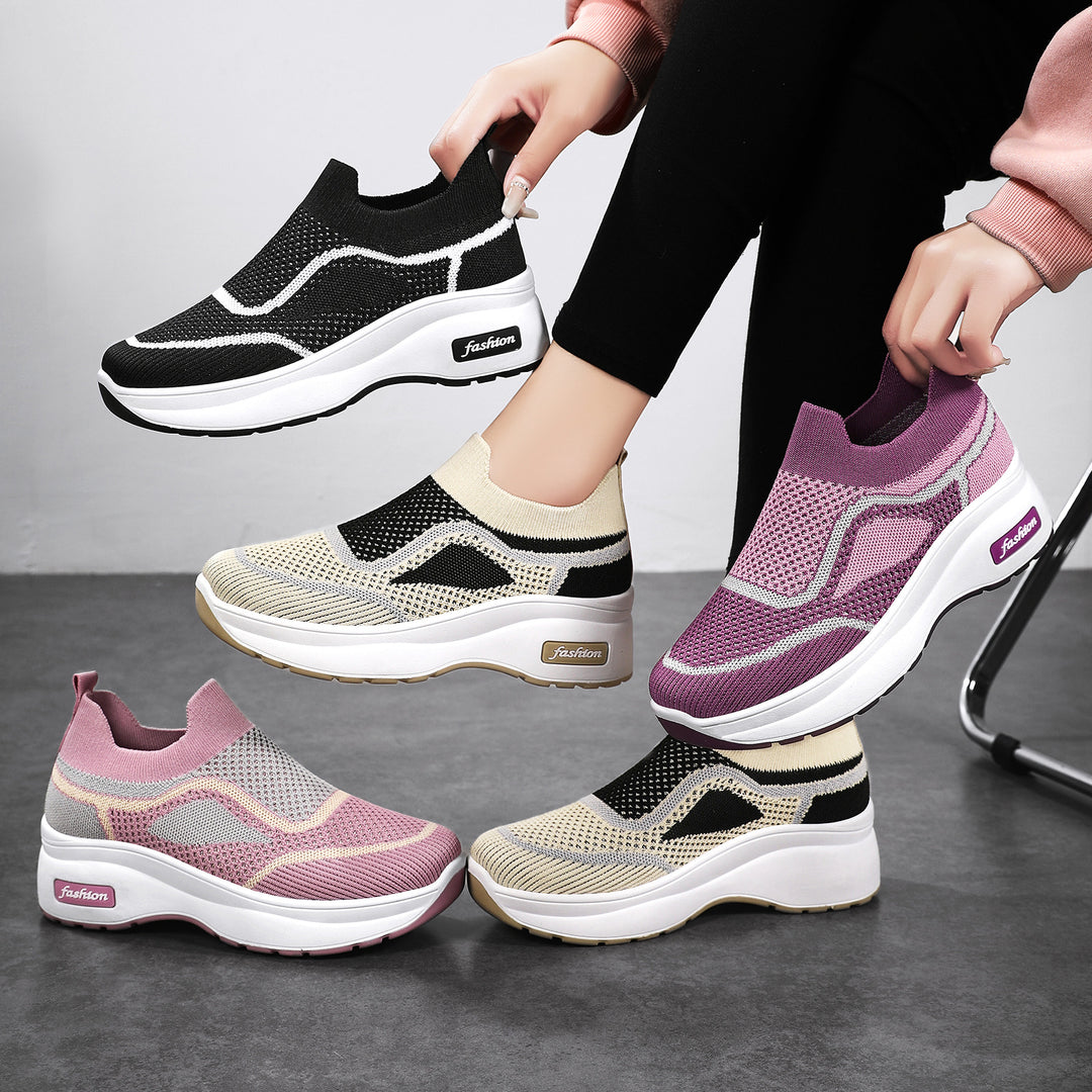 Damen nan ultraleichter Strick-Slip-On mit ergonomischer Keilsohle und herausnehmbarem Komforteinlagenfach Shop Nory