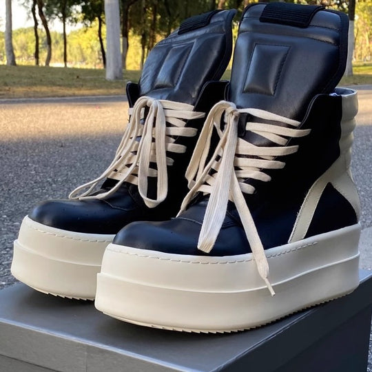 Damen Plateau-High-Top Sneaker-Stiefel mit gepolstertem Schaft und extrahoher Gummisohle Shop Nory