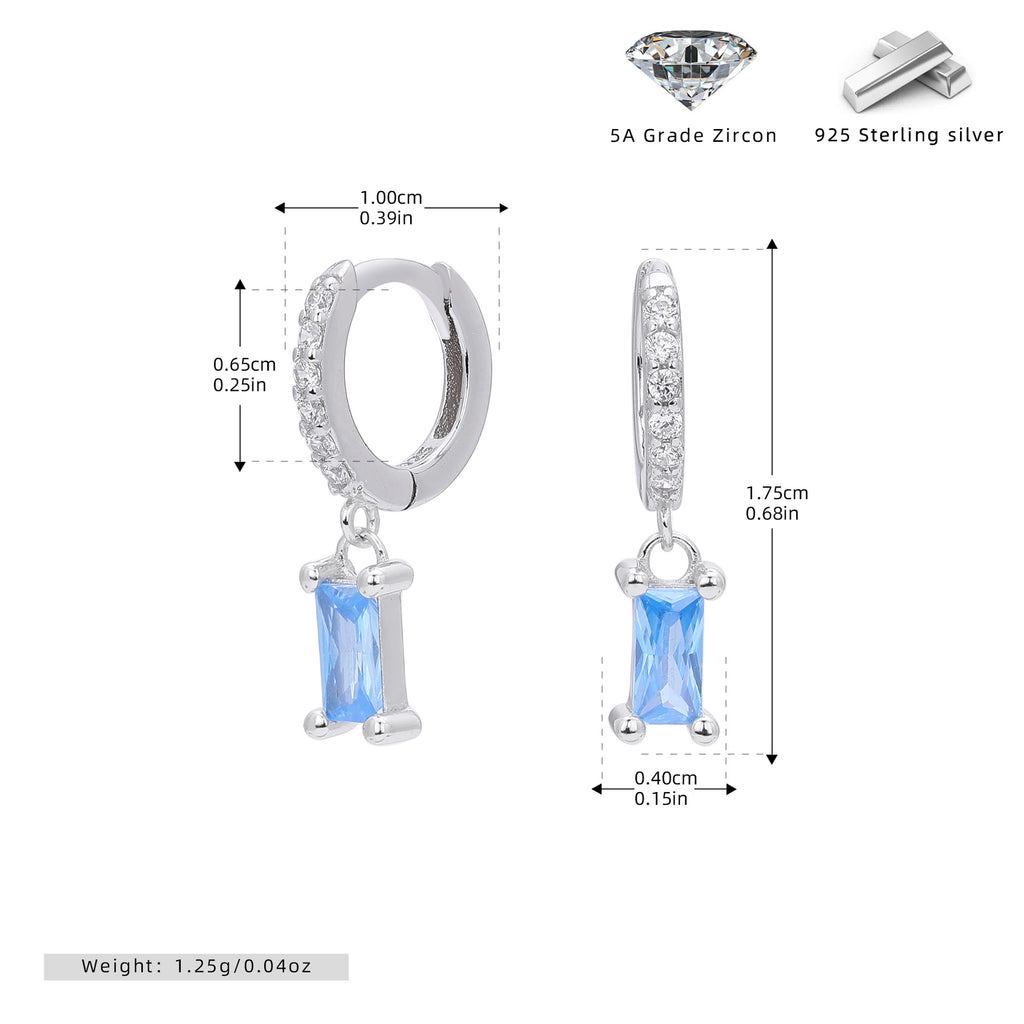 Damen Ohrstecker mit funkelnden Zirkon-Anhängern und hochwertigem 925 Sterling Silber Shop Nory