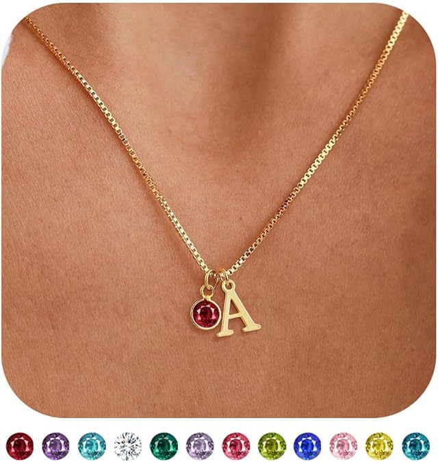 Damen personalisierte Halskette mit Initialen und funkelndem Anhänger Shop Nory