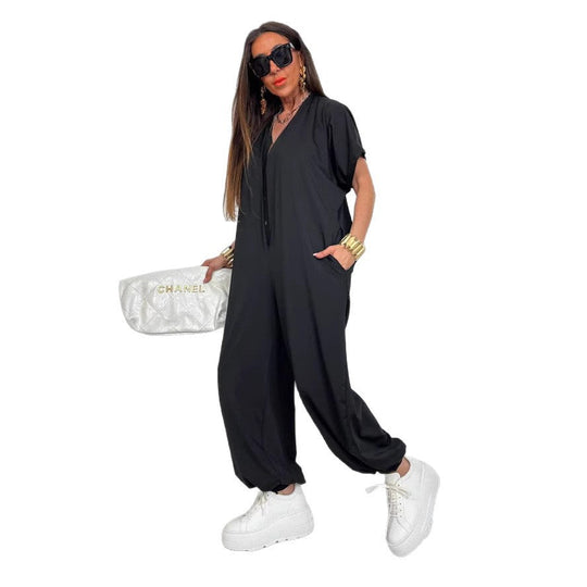 Damen LEOPARD-Muster Jumpsuit mit lässigem Schnitt und praktischen Taschen Shopnory