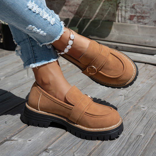 Damen Mokassin-Schuhe mit eleganter Verzierung und robuster Sohle