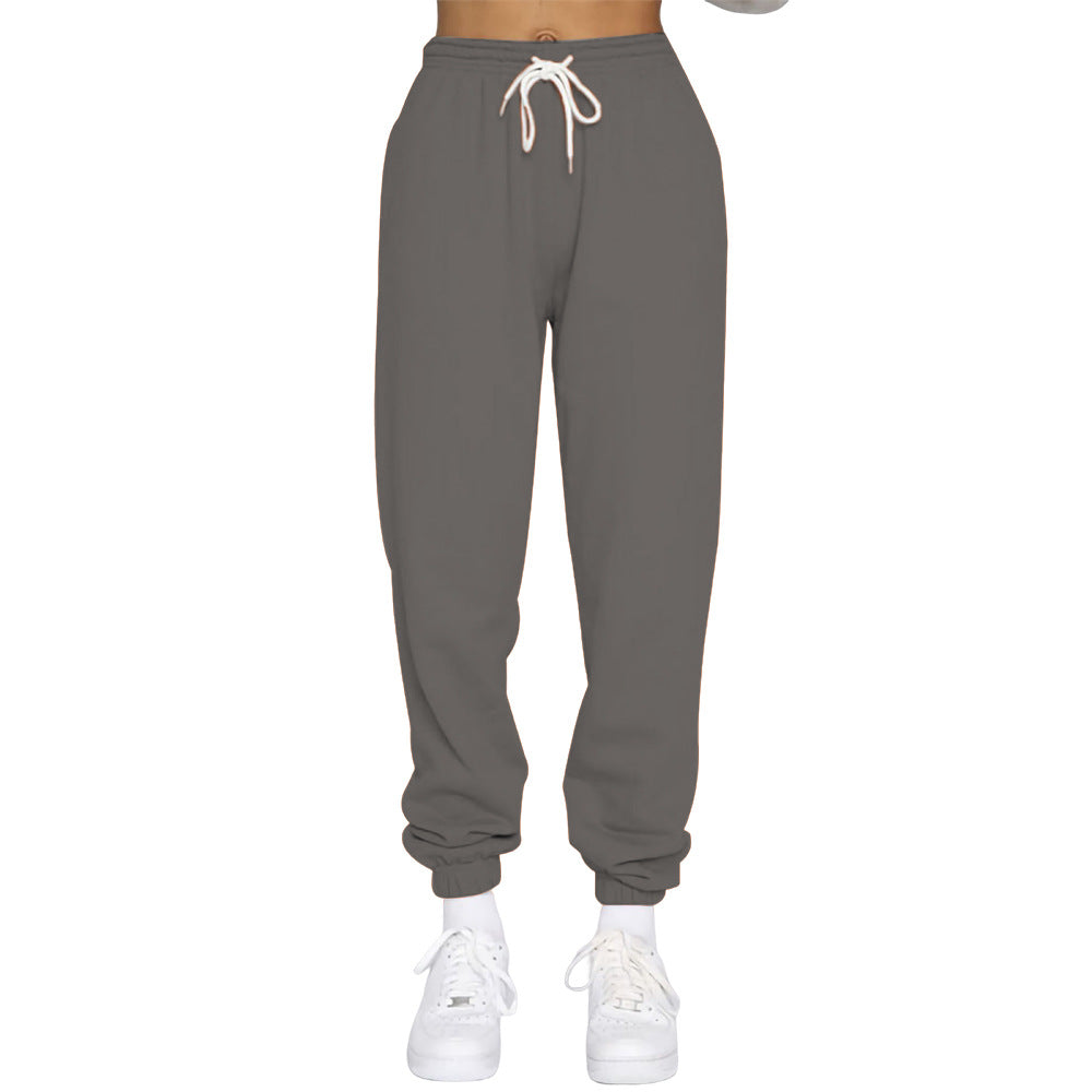 Damen Komfortable Jogginghose mit verstellbarem Bund und elastischen Bündchen