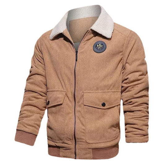 Herren Cord-Blouson mit Teddyfutter, Pattentaschen und Stehkragen Shop Nory