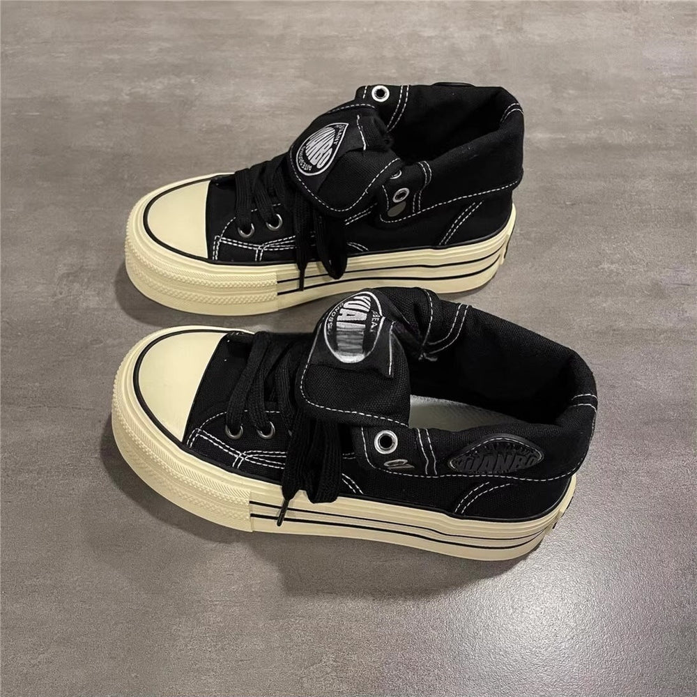 Damen Hohe Sneaker mit coolem Vintage-Design und praktischer Schnürung
