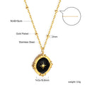 Damen elegante Halskette mit geometrischem Kompassanhänger aus hochwertigem Edelstahl und goldplattiertem Finish Shop Nory