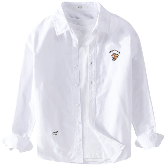 Herren Leichtes Baumwoll-Overshirt im Layering-Look mit Logostickerei und Kentkragen Shop Nory