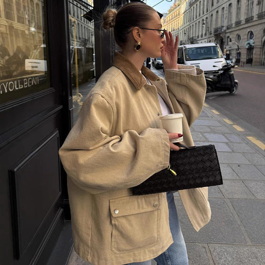 Damen Oversized Utility-Jacke