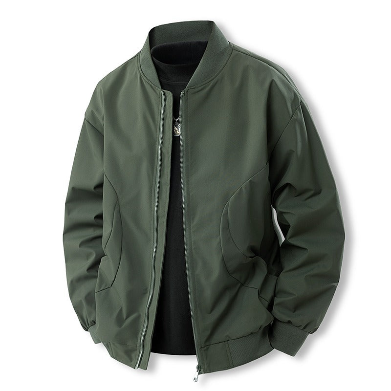 Herren Leichte Casual-Bomberjacke im Clean‑Look mit Stehkragen und gerippten Bündchen Shop Nory