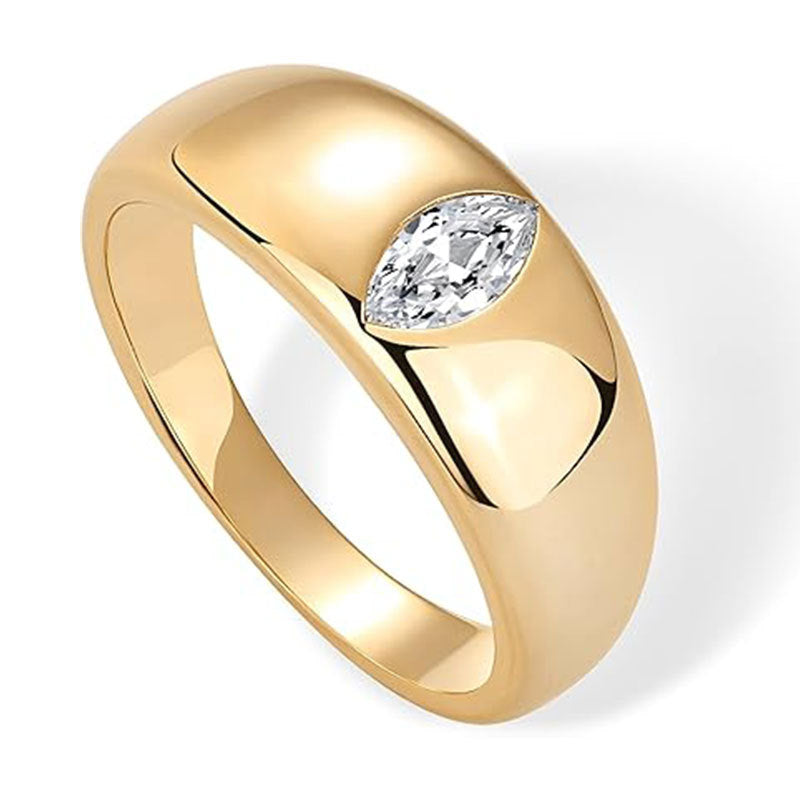 Damen Hochwertiger Ring mit Tropfen-Design und funkelndem Zirkonia Shop Nory