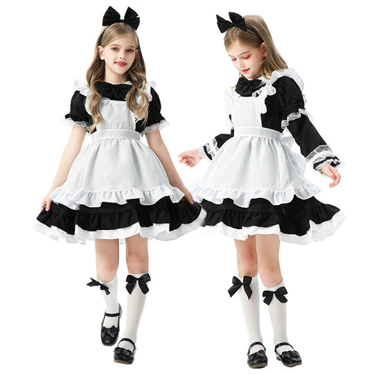 Mädchen verspieltes Dienstmädchenkleid mit Rüschendetails Shop Nory