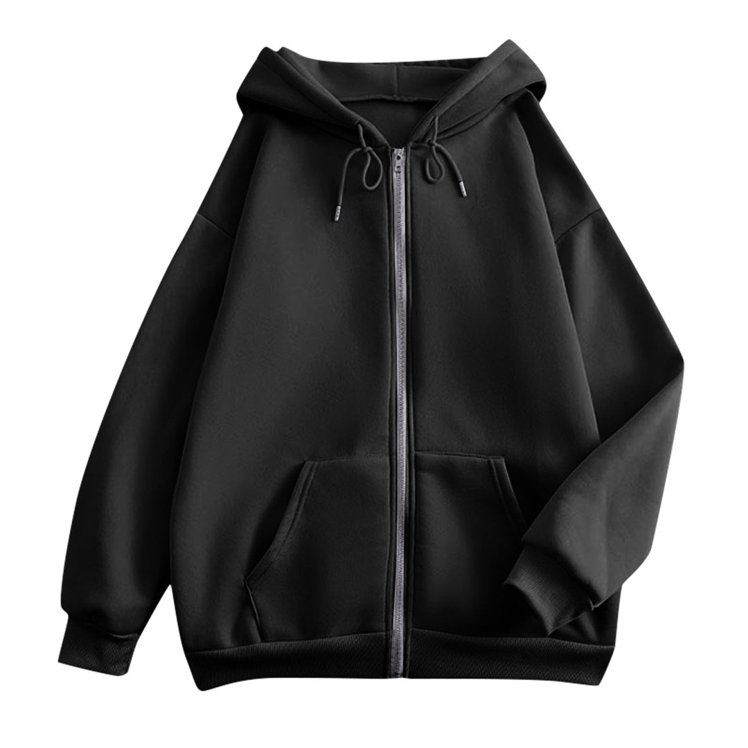 Damen nan extrabreite Zip-Kapuzenjacke mit weichem Fleecefutter, Kängurutaschen und gerippten Bündchen Shop Nory