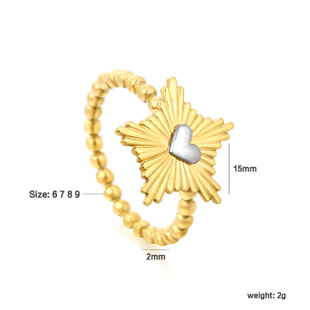 Damen Ring mit herzförmigem Anhänger und eleganter Zierde Shop Nory