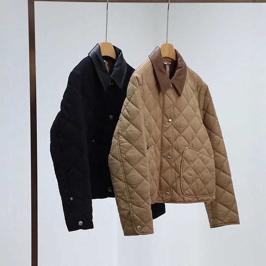 Damen Steppjacke mit hochwertigem Lederkragen Shop Nory