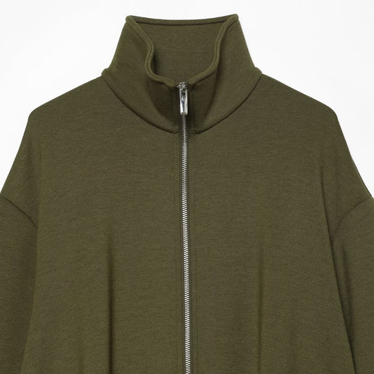 Damen Cropped Sweatjacke mit hohem Funnelkragen, durchgehendem Reißverschluss und tailliertem Saum Shop Nory