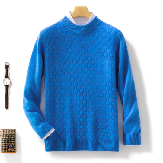 Damen Strukturierter Mockneck-Pullover im Kaschmir‑Look mit geometrischer Wabenstruktur Shop Nory
