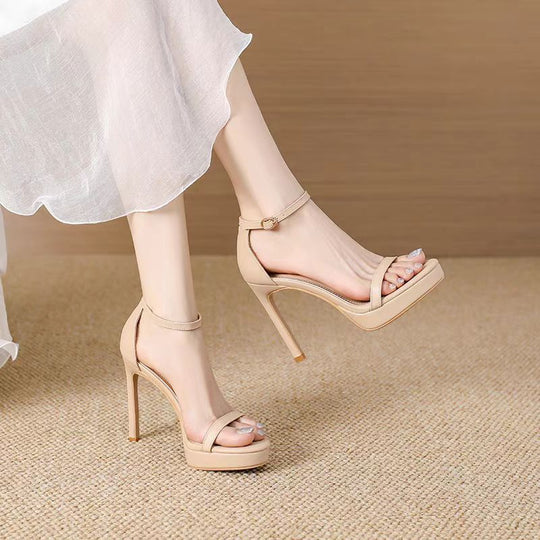 Damen Riemchen-Sandaletten mit hohem Stiletto-Absatz und Knöchelriemen Shop Nory