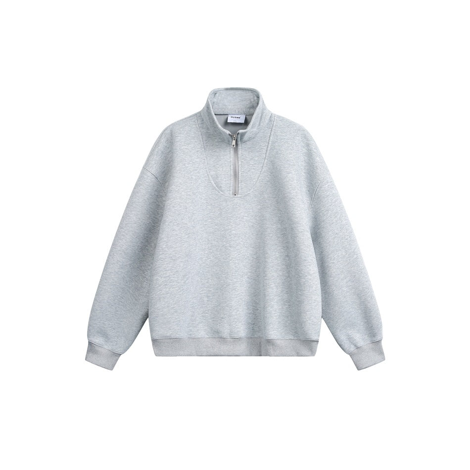 Damen Oversize Halfzip Stehkragen-Sweatshirt aus schwerer Baumwollmischung Shop Nory