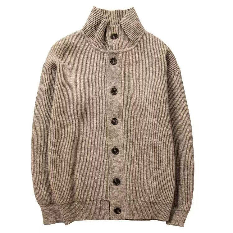 Herren Grobstrickjacke mit Stehkragen und Knopfleiste Shop Nory