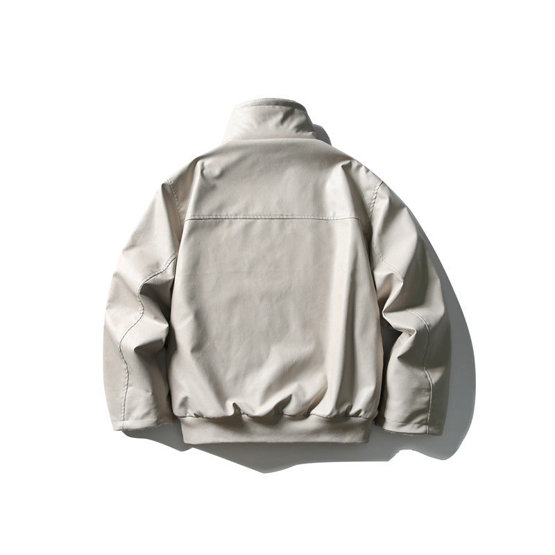 Herren Kurzer Boxy-Blouson mit verstellbarem Schnallenkragen und Teddy-Innenfutter Shop Nory
