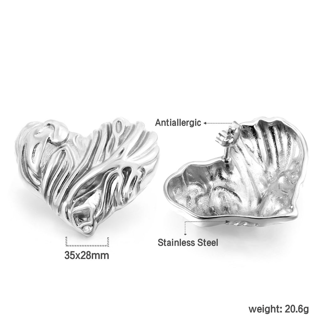 Damen Ohrstecker im Herzen-Design aus hochwertigem Edelstahl Shop Nory