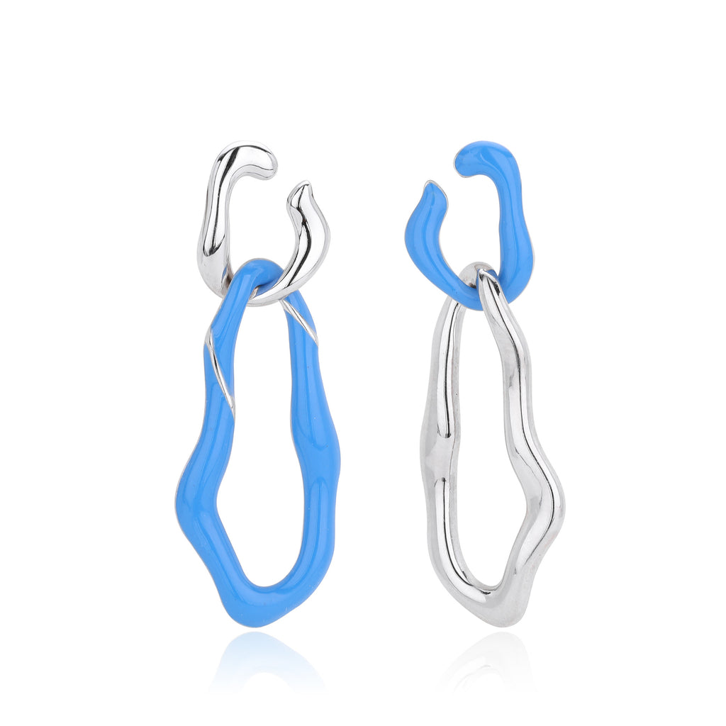 Damen Ohrhänger mit kreativem, geschwungenem Design aus 925 Sterling Silber Shop Nory