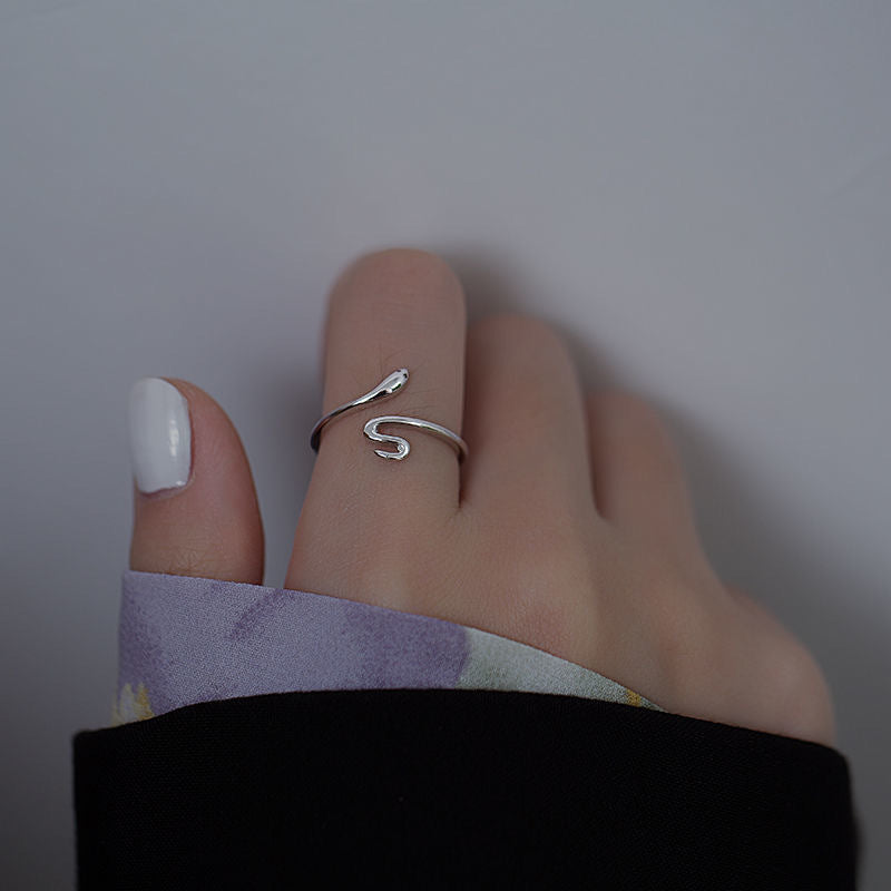 Damen Offener Ring mit eleganten Schlangenmotiven Shop Nory