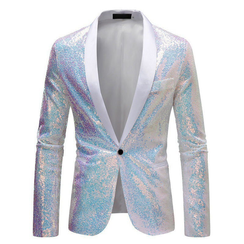 Herren Paillettenblazer mit luxuriösem Schnitt und schimmerndem Effekt