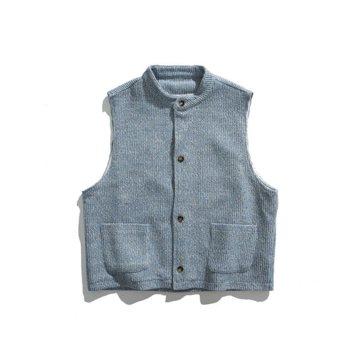 Damen Strickweste mit Stehkragen, Knopfleiste und aufgesetzten Taschen Shop Nory
