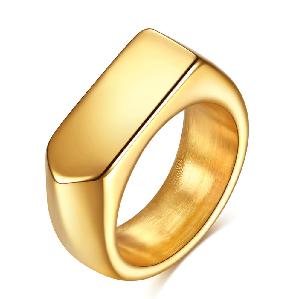 Damen Moderner, geometrisch gestalteter Edelstahlring Shop Nory