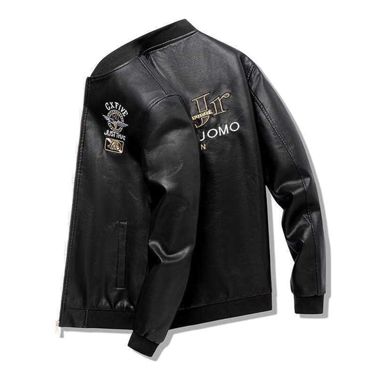 Herren Leichter Bomberblouson mit Stickpatches, kurzem Stehkragen und Reißverschluss Shop Nory