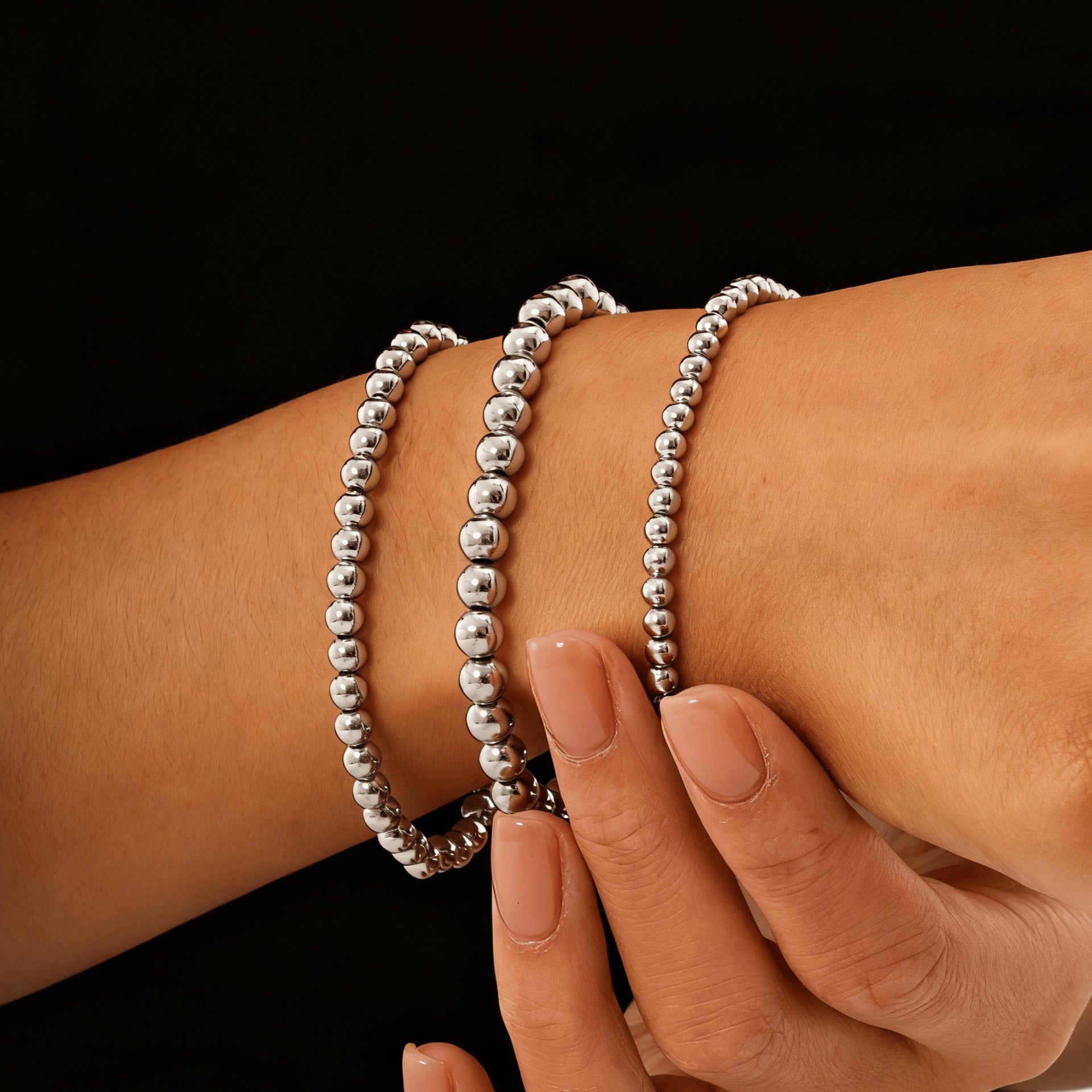 Damen elegantes goldenes Perlenarmband Set Shop Nory