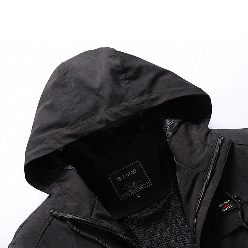 Herren Softshell-Jacke mit Kapuze, winddichtem Außenmaterial und atmungsaktivem Meshfutter Shop Nory