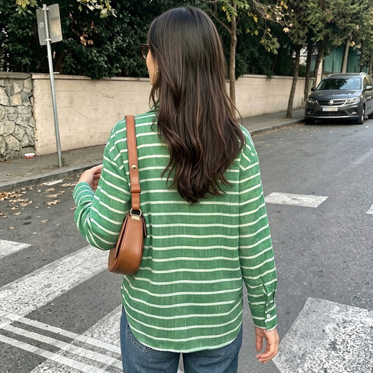 Damen Lässige Streifenbluse Shop Nory