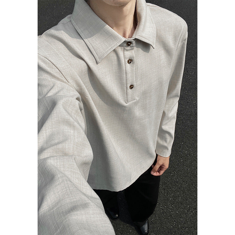 Herren Lässiger Polo-Pullover mit Stehkragen Shop Nory