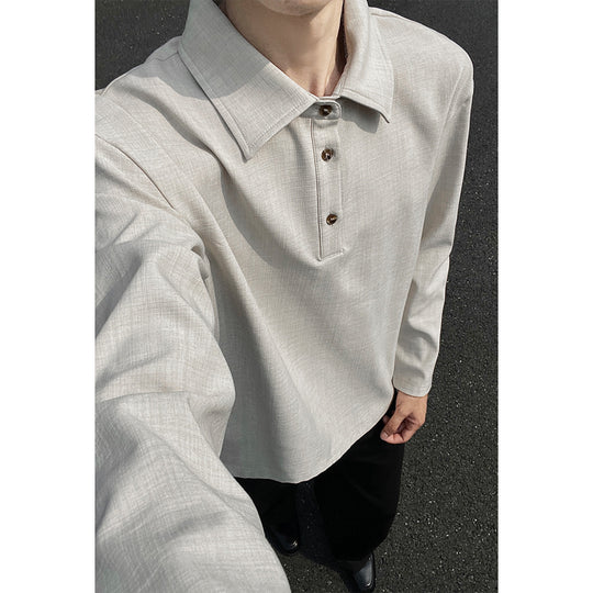 Herren Lässiger Polo-Pullover mit Stehkragen Shop Nory