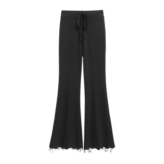 Damen Bequeme und lässige Strickpalazzo-Hose Shop Nory