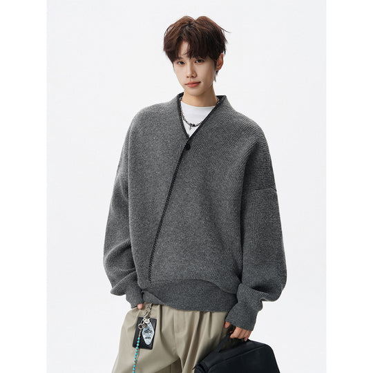 Herren Großer Strickpullover mit Knopfleiste Shop Nory
