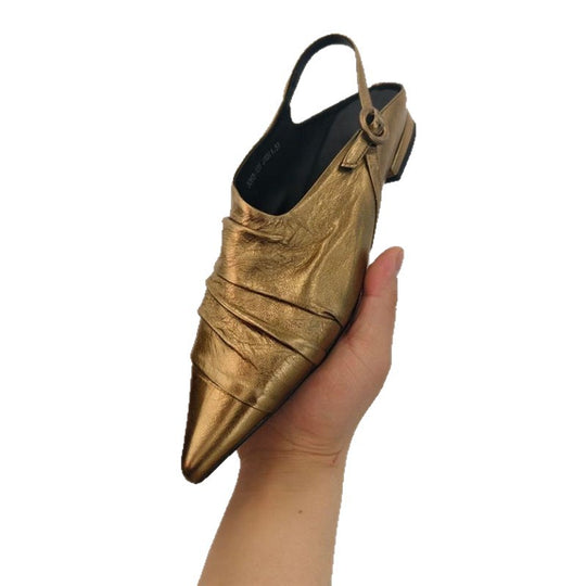 Damen Spitz zulaufende Slingback‑Mules mit dekorativem Riemen und ergonomischem Flachabsatz Shop Nory