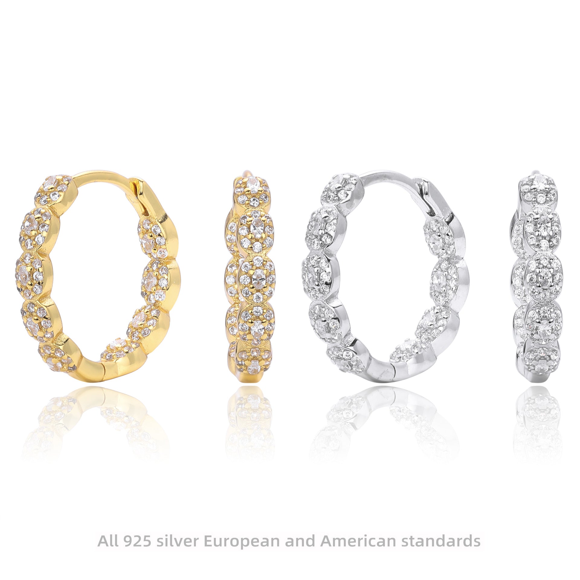 Damen Ohrhänger mit luxuriösen Zirkon-Akzenten aus 925 Sterlingsilber Shop Nory
