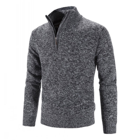 Herren nan Strickpullover mit Halbzip, hohem Stehkragen und strukturierter Waffelstrick-Optik Shop Nory