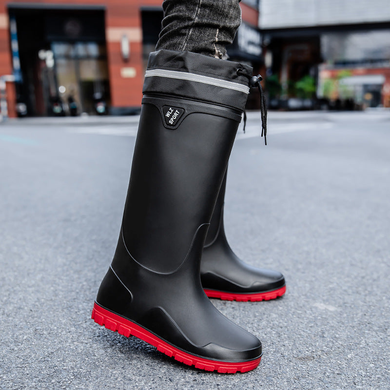 Herren Mittelhohe Wasserdichte Gummistiefel mit kontrastierender Profilsohle Shop Nory
