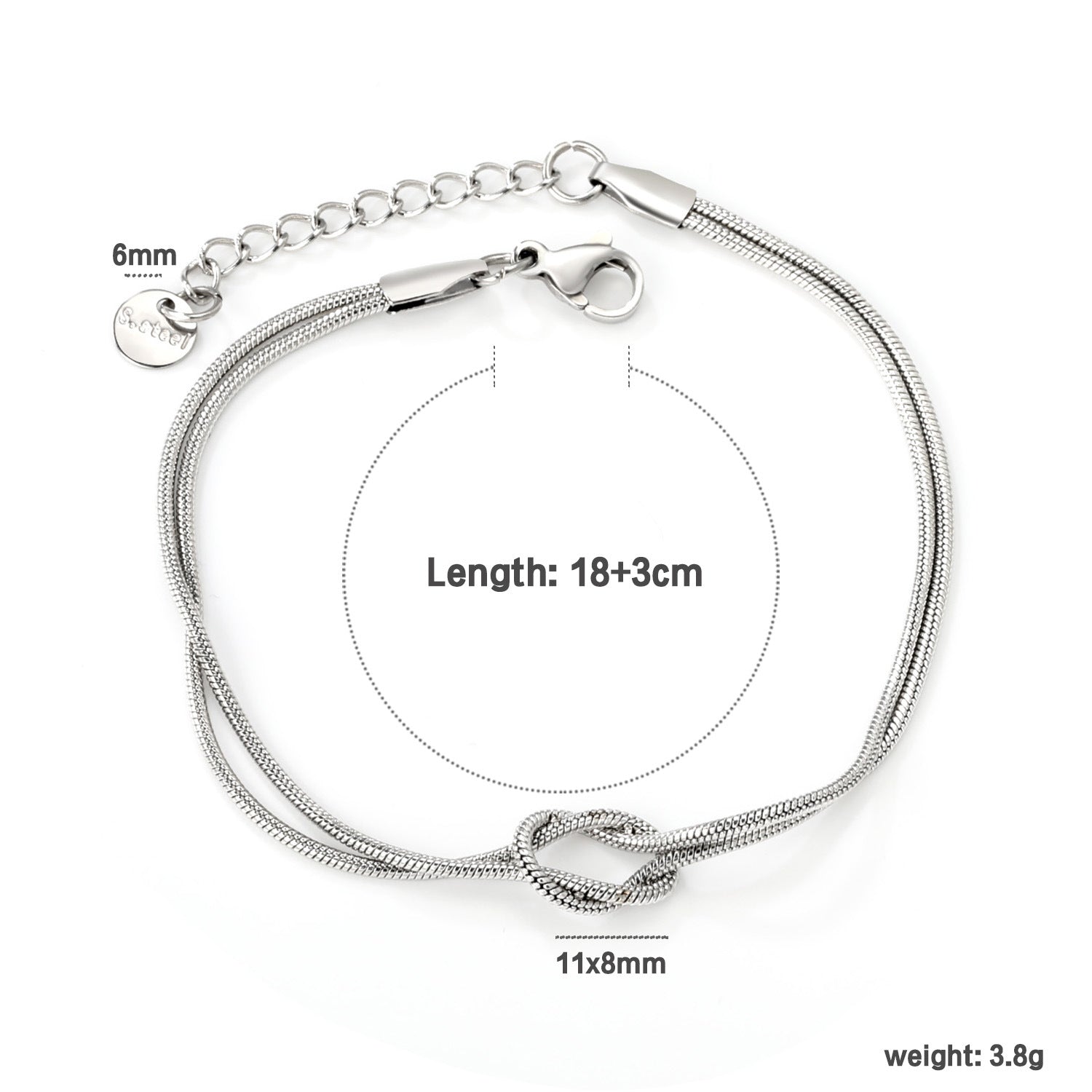 Damen Armband aus feinem Edelstahl mit Knoten-Design Shop Nory