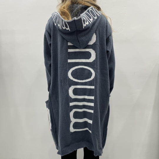 Damen Kapuzen-Cardigan im Oversize-Strick mit Logobordüre Shop Nory