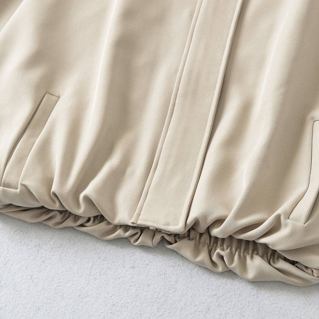 Damen Cropped Cape-Blouson mit Stehkragen, verdeckter Leiste und elastischem Saum Shop Nory