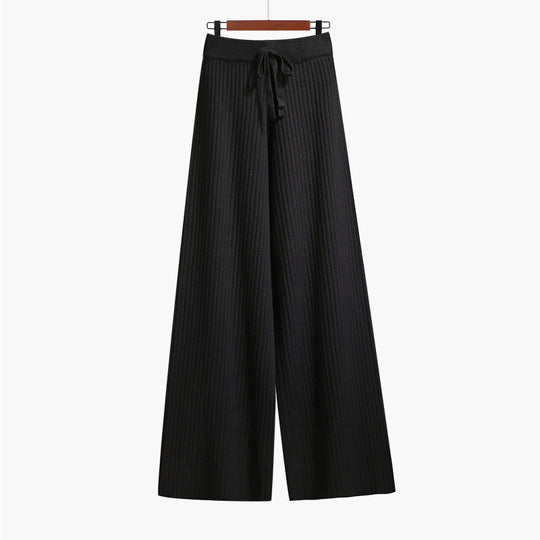 Damen Weit geschnittene Rippstrickhose mit Kordelzug Shop Nory