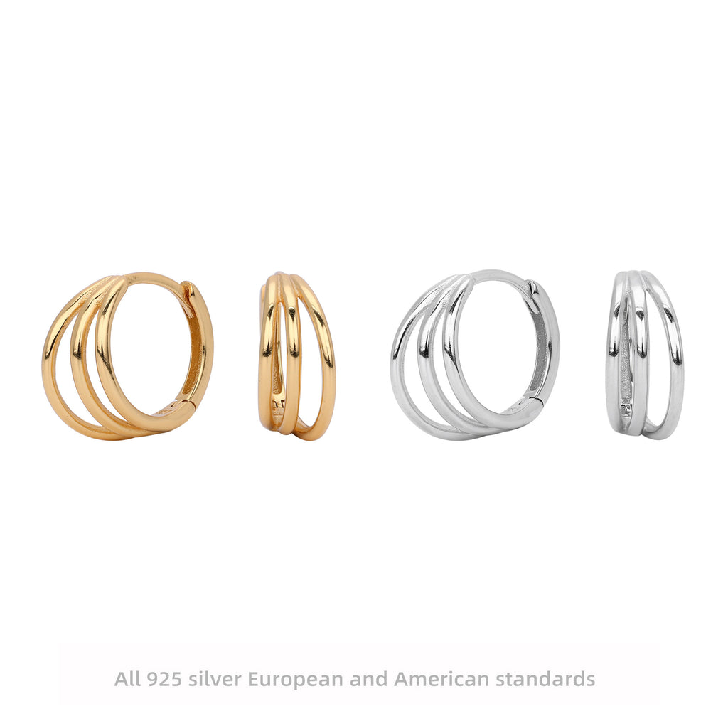 Damen Ohrringe mit elegantem geschwungenem Design aus hochwertigem 925 Sterlingsilber Shop Nory