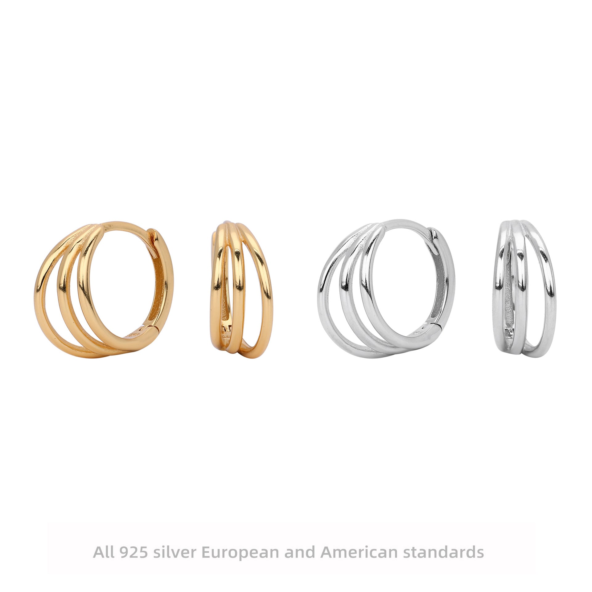 Damen Ohrringe mit elegantem geschwungenem Design aus hochwertigem 925 Sterlingsilber Shop Nory