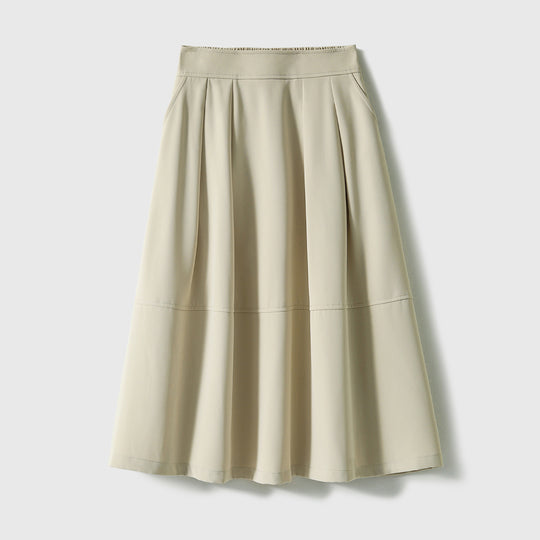 Damen Eleganter Midirock mit Falten und hohem Bund Shop Nory