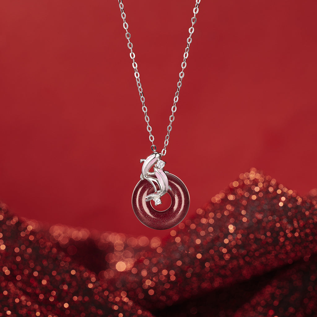 Damen Halskette mit kunstvollem Anhänger aus hochwertigem Edelstein Shop Nory